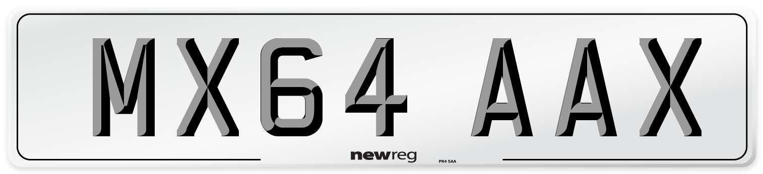 MX64 AAX Number Plate from New Reg